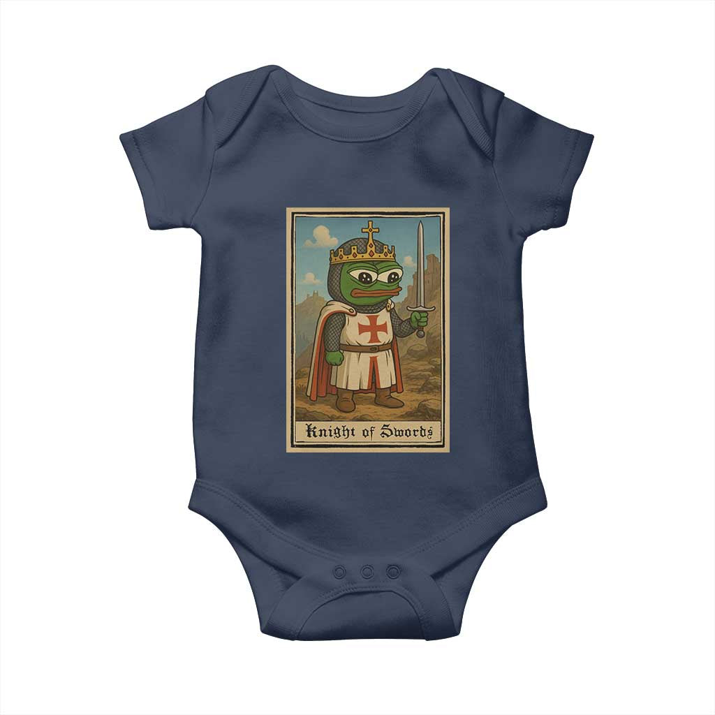 Funny Knight Meme Baby Onesie Vintage Pepe Frog Templar Crusader Fren Soldier TS10 Navy Print Your Wear