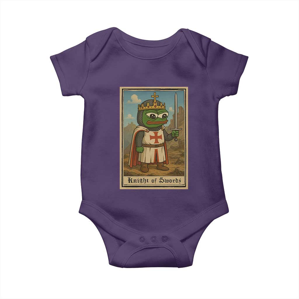 Funny Knight Meme Baby Onesie Vintage Pepe Frog Templar Crusader Fren Soldier TS10 Purple Print Your Wear