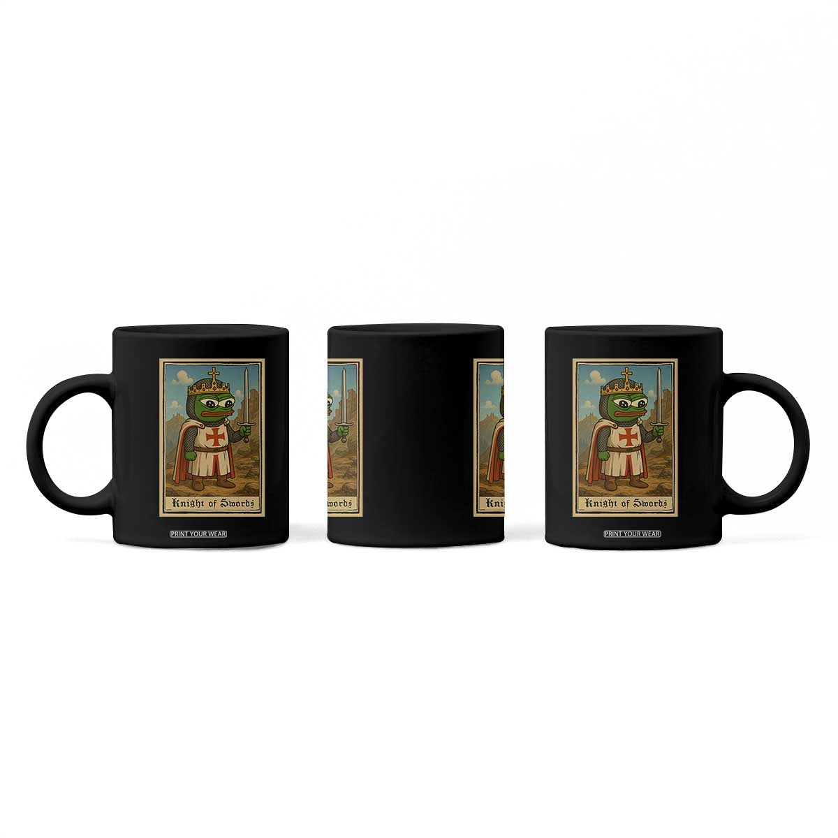 Funny Knight Meme Coffee Mug Vintage Pepe Frog Templar Crusader Fren Soldier TS10 Print Your Wear