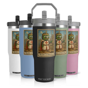 Funny Knight Meme Flip Straw Tumbler Vintage Pepe Frog Templar Crusader Fren Soldier TS10 Print Your Wear