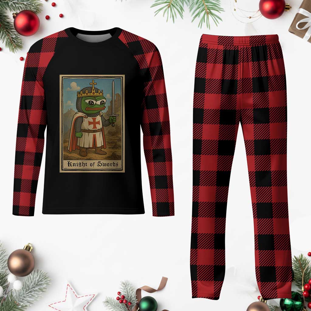 Funny Knight Meme Plaid Pajama Set Vintage Pepe Frog Templar Crusader Fren Soldier TS10 Buffalo Plaid Print Your Wear
