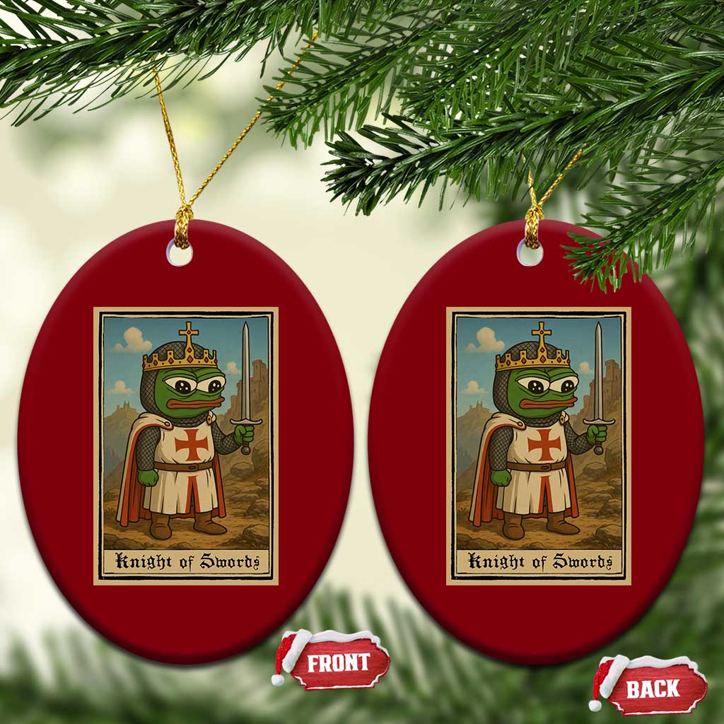 Funny Knight Meme Ceramic Ornament Vintage Pepe Frog Templar Crusader Fren Soldier TS10 Print Your Wear