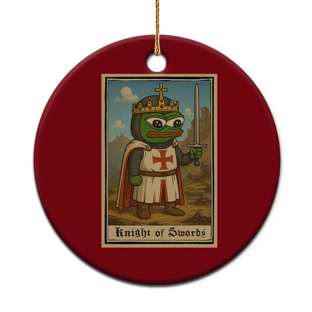 Funny Knight Meme Ceramic Ornament Vintage Pepe Frog Templar Crusader Fren Soldier TS10 1pc Red Print Your Wear