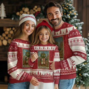 Funny Knight Meme Ugly Christmas Sweater Vintage Pepe Frog Templar Crusader Fren Soldier TS10 Red Beige Print Your Wear