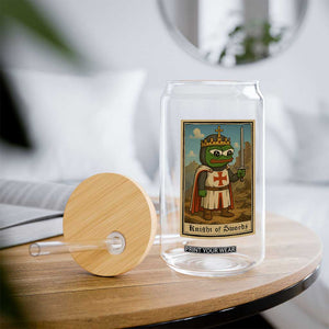Funny Knight Meme Glass Can Vintage Pepe Frog Templar Crusader Fren Soldier TS10 Print Your Wear