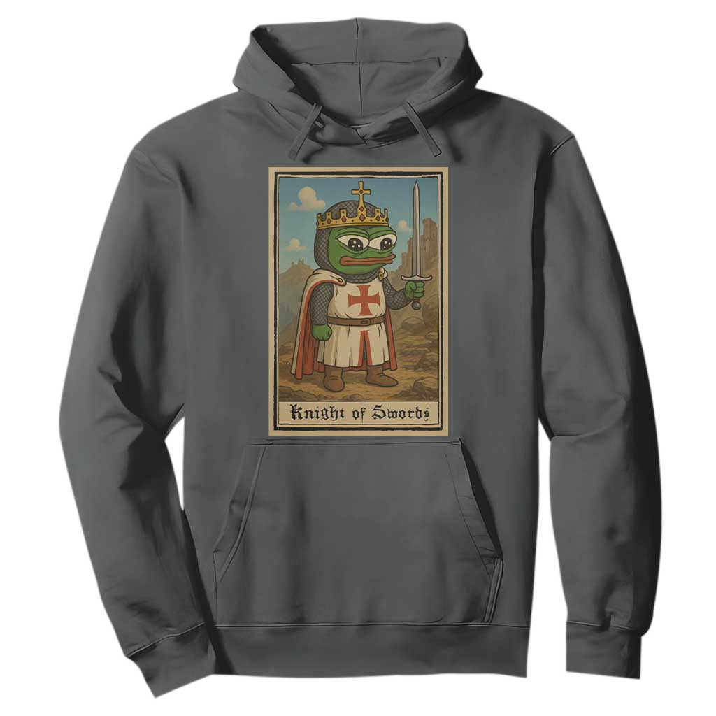 Funny Knight Meme Hoodie Vintage Pepe Frog Templar Crusader Fren Soldier TS10 Dark Heather Print Your Wear