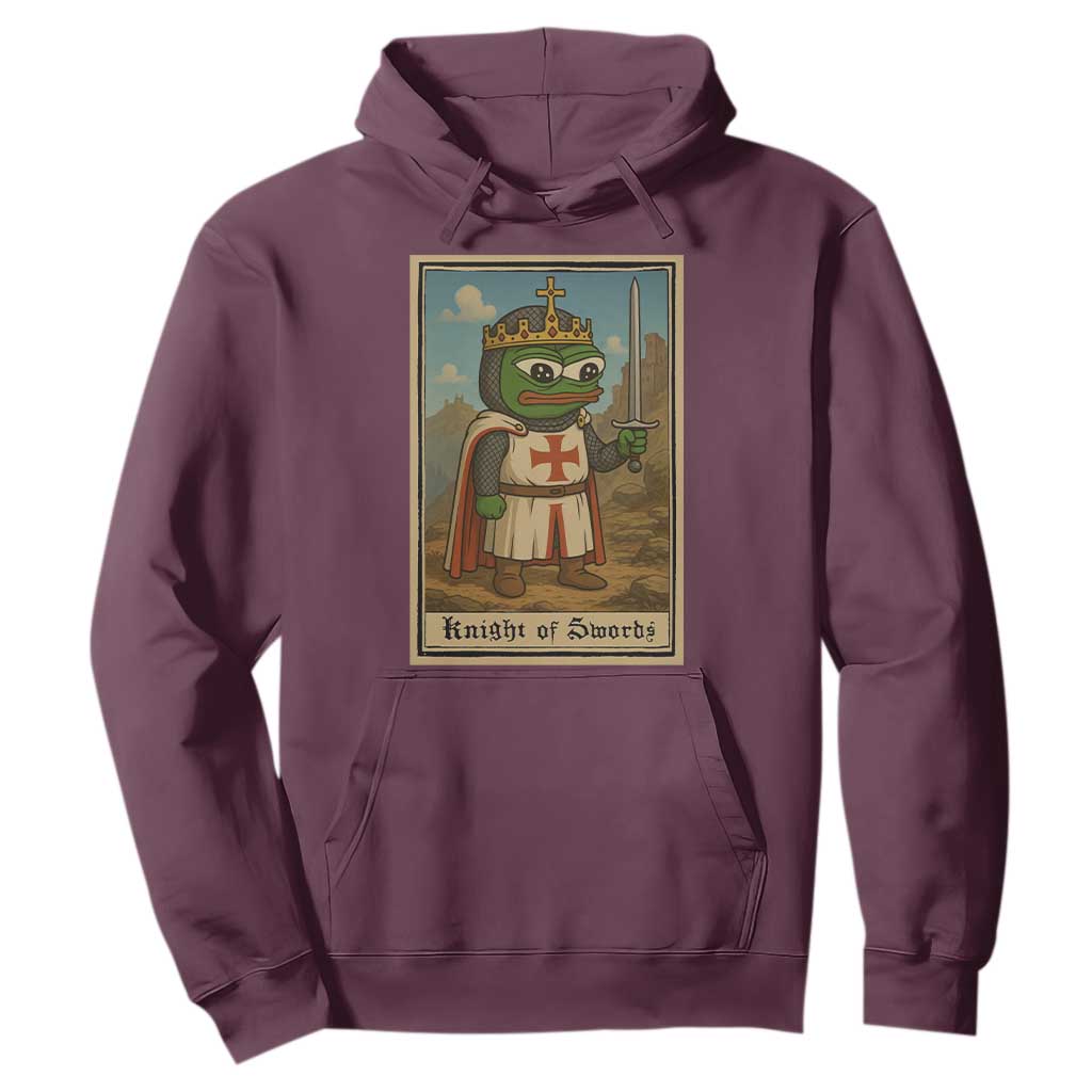 Funny Knight Meme Hoodie Vintage Pepe Frog Templar Crusader Fren Soldier TS10 Maroon Print Your Wear
