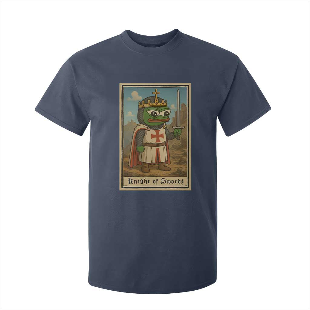 Funny Knight Meme T Shirt For Kid Vintage Pepe Frog Templar Crusader Fren Soldier TS10 Navy Print Your Wear