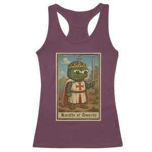 Funny Knight Meme Racerback Tank Top Vintage Pepe Frog Templar Crusader Fren Soldier TS10 Maroon Print Your Wear
