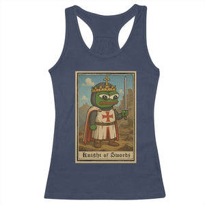 Funny Knight Meme Racerback Tank Top Vintage Pepe Frog Templar Crusader Fren Soldier TS10 Navy Print Your Wear