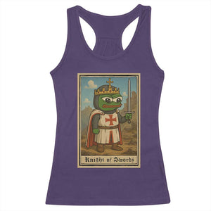 Funny Knight Meme Racerback Tank Top Vintage Pepe Frog Templar Crusader Fren Soldier TS10 Purple Print Your Wear