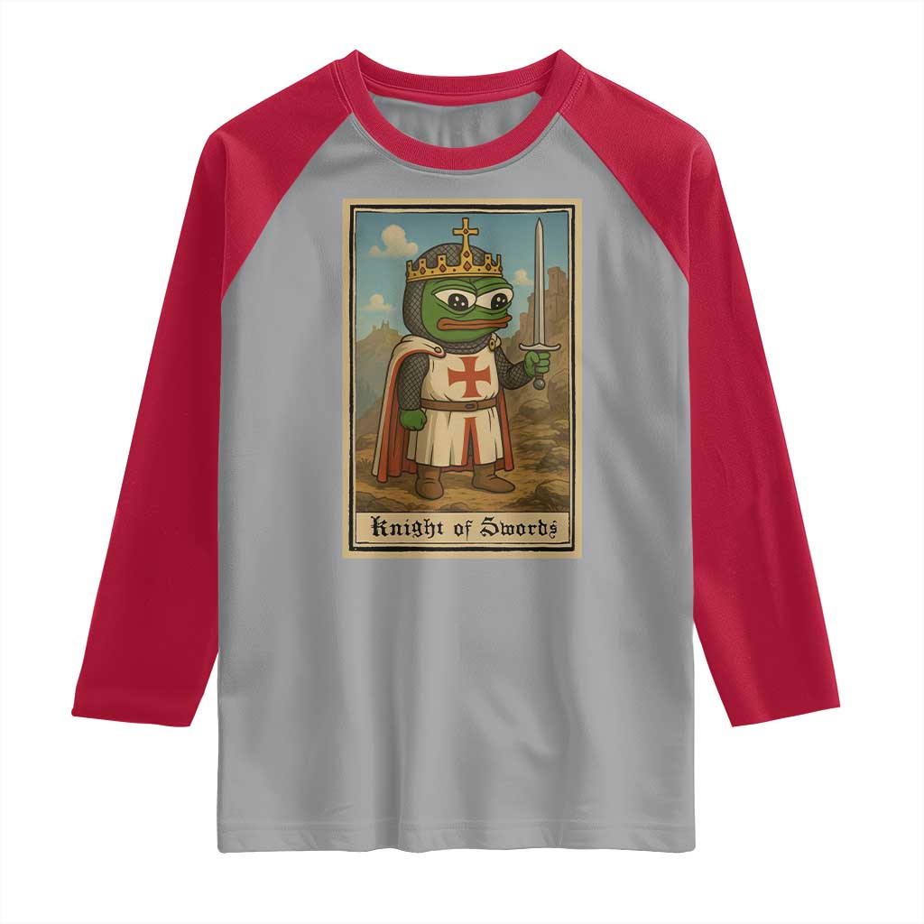 Funny Knight Meme Raglan Shirt Vintage Pepe Frog Templar Crusader Fren Soldier TS10 Sport Gray Red Print Your Wear