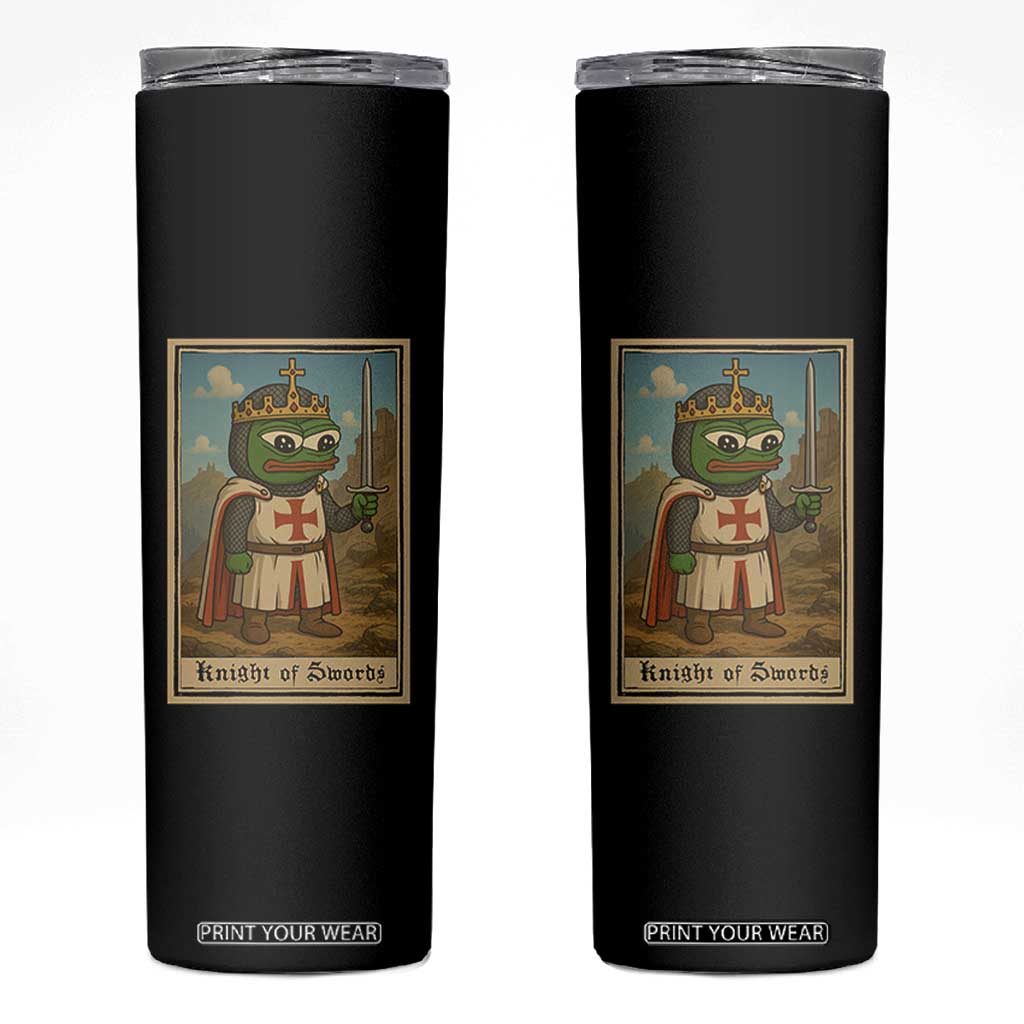 Funny Knight Meme Skinny Tumbler Vintage Pepe Frog Templar Crusader Fren Soldier TS10 Black Print Your Wear