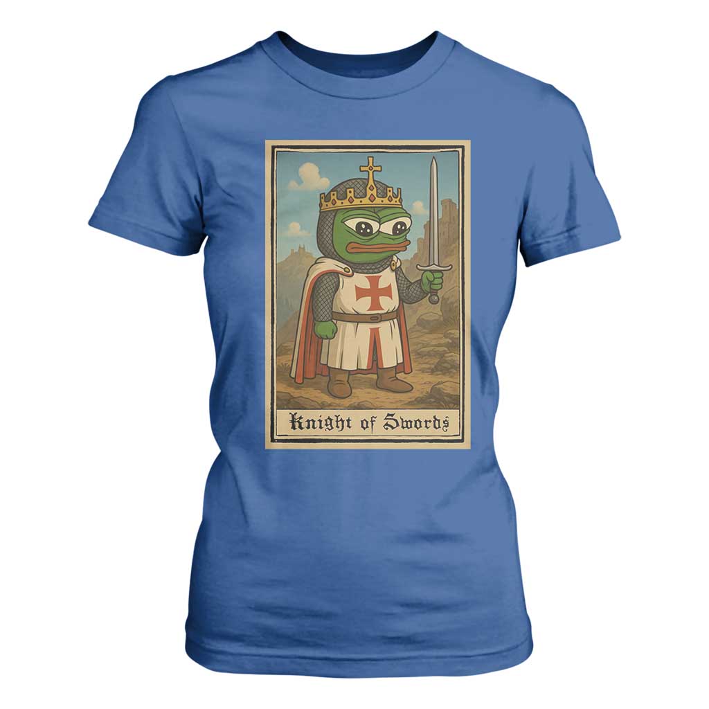 Funny Knight Meme T Shirt For Women Vintage Pepe Frog Templar Crusader Fren Soldier TS10 Royal Blue Print Your Wear