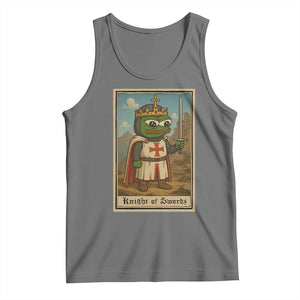 Funny Knight Meme Tank Top Vintage Pepe Frog Templar Crusader Fren Soldier TS10 Black Heather Print Your Wear