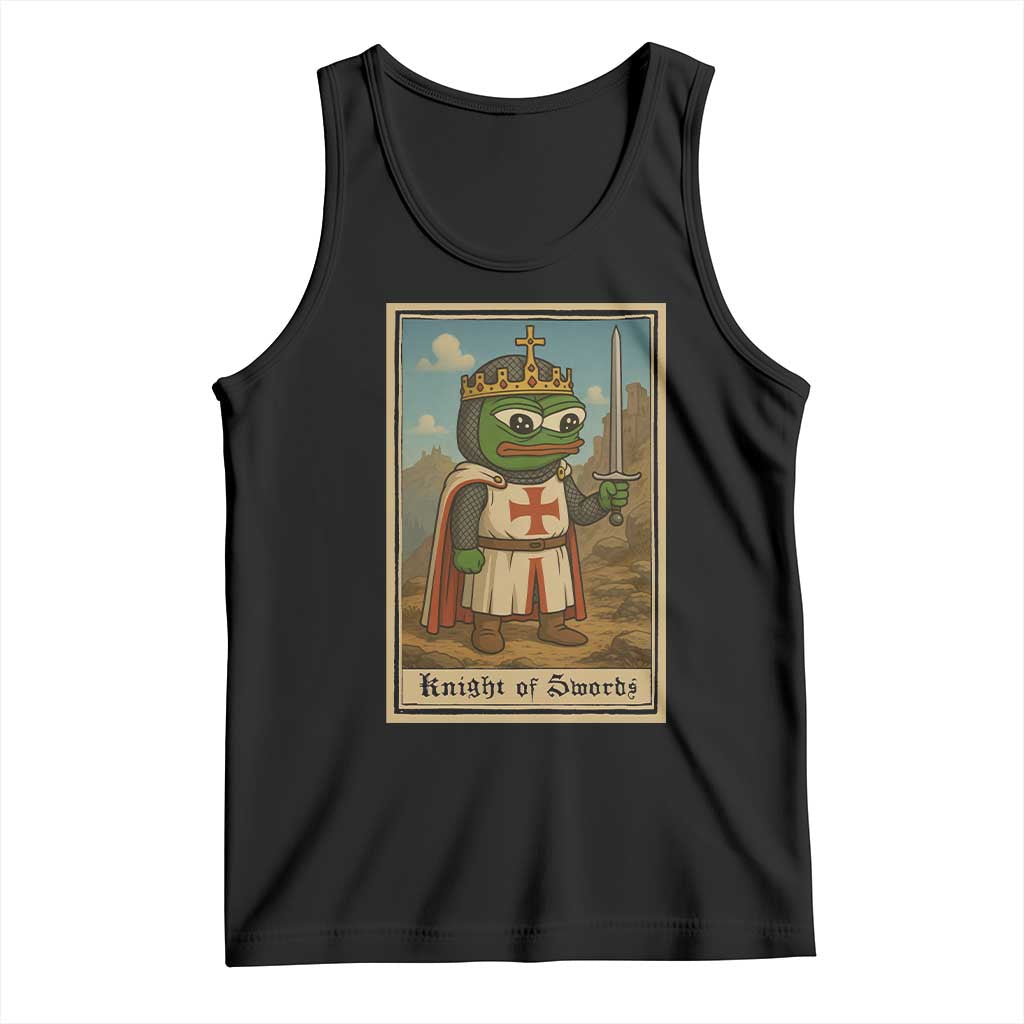 Funny Knight Meme Tank Top Vintage Pepe Frog Templar Crusader Fren Soldier TS10 Black Print Your Wear
