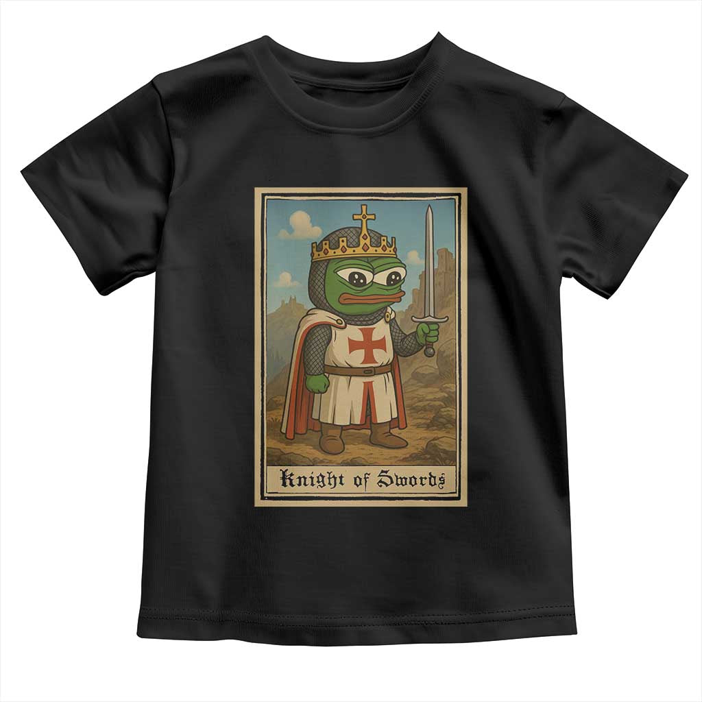 Funny Knight Meme Toddler T Shirt Vintage Pepe Frog Templar Crusader Fren Soldier TS10 Black Print Your Wear