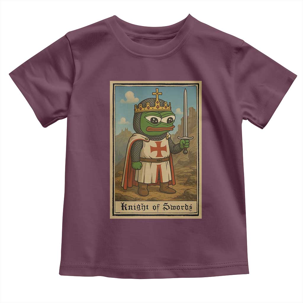 Funny Knight Meme Toddler T Shirt Vintage Pepe Frog Templar Crusader Fren Soldier TS10 Maroon Print Your Wear