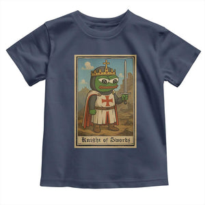 Funny Knight Meme Toddler T Shirt Vintage Pepe Frog Templar Crusader Fren Soldier TS10 Navy Print Your Wear