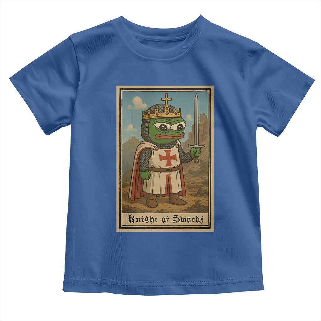 Funny Knight Meme Toddler T Shirt Vintage Pepe Frog Templar Crusader Fren Soldier TS10 Royal Blue Print Your Wear