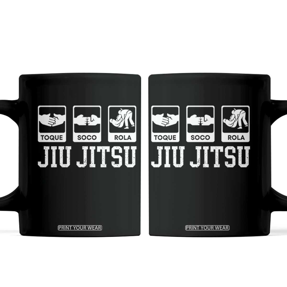 Funny BJJ Coffee Mug Toque Soco Rola Brazilian Jiu Jitsu TS10 Black Print Your Wear