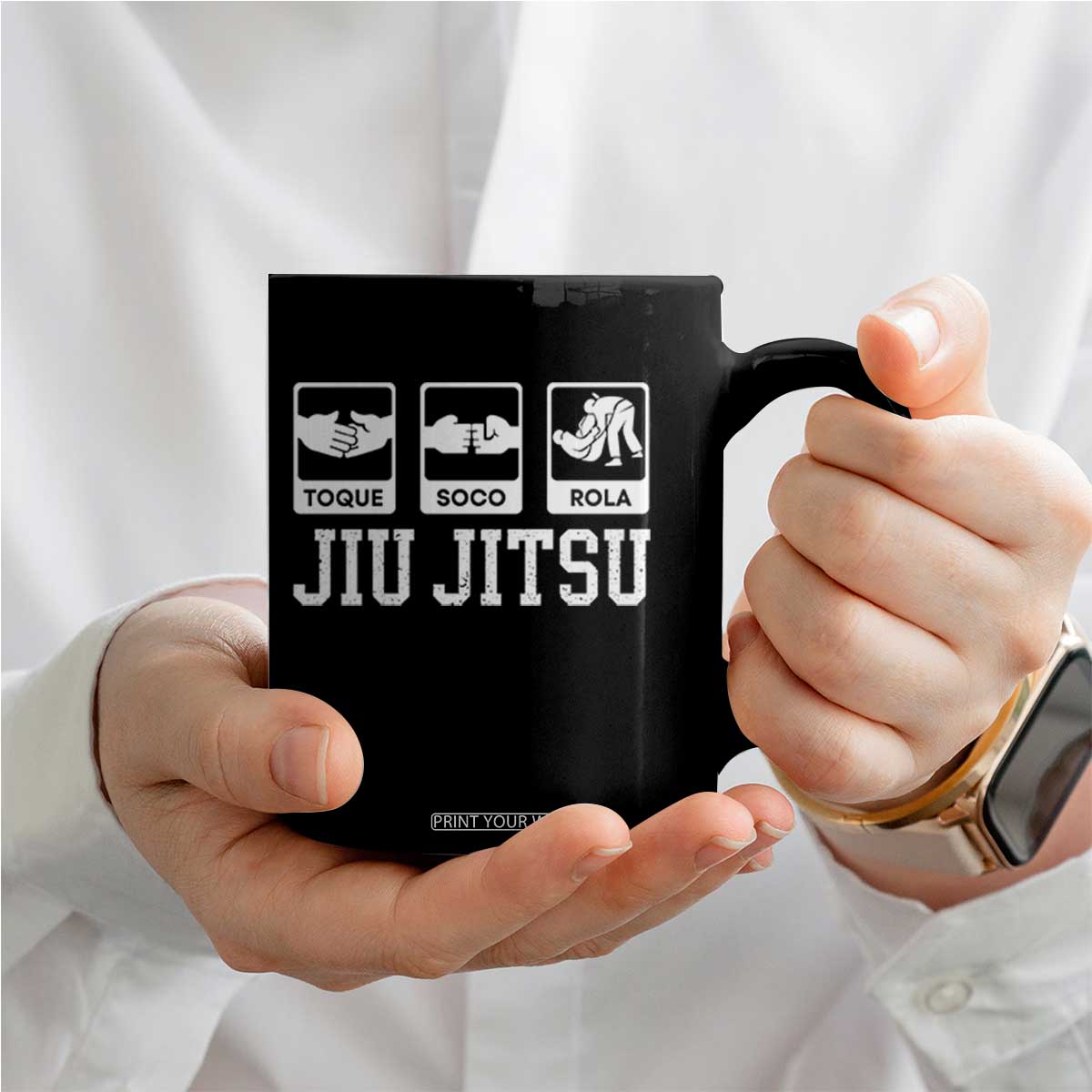 Funny BJJ Coffee Mug Toque Soco Rola Brazilian Jiu Jitsu TS10 Print Your Wear