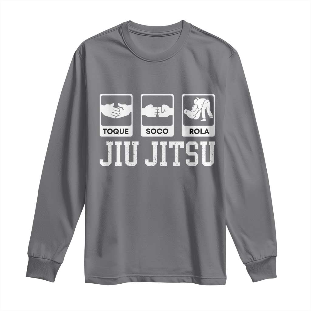Funny BJJ Long Sleeve Shirt Toque Soco Rola Brazilian Jiu Jitsu TS10 Charcoal Print Your Wear