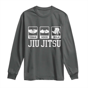 Funny BJJ Long Sleeve Shirt Toque Soco Rola Brazilian Jiu Jitsu TS10 Dark Heather Print Your Wear