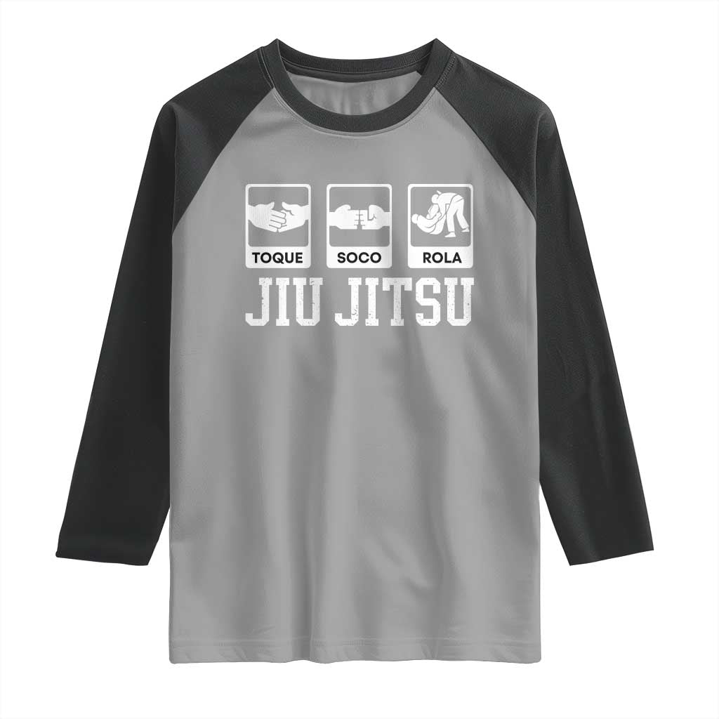Funny BJJ Raglan Shirt Toque Soco Rola Brazilian Jiu Jitsu TS10 Sport Gray Black Print Your Wear