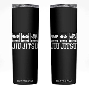 Funny BJJ Skinny Tumbler Toque Soco Rola Brazilian Jiu Jitsu TS10 Black Print Your Wear