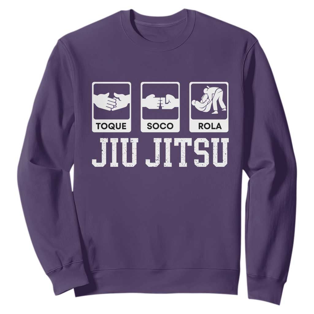 Funny BJJ Sweatshirt Toque Soco Rola Brazilian Jiu Jitsu TS10 Purple Print Your Wear