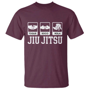 Funny BJJ T Shirt Toque Soco Rola Brazilian Jiu Jitsu TS10 Maroon Print Your Wear