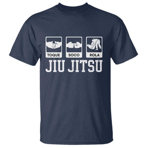 Funny BJJ T Shirt Toque Soco Rola Brazilian Jiu Jitsu TS10 Navy Print Your Wear
