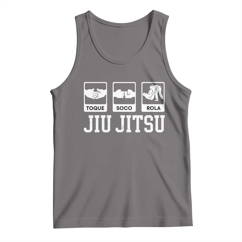 Funny BJJ Tank Top Toque Soco Rola Brazilian Jiu Jitsu TS10 Deep Heather Print Your Wear