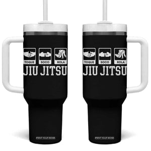 Funny BJJ Tumbler With Handle Toque Soco Rola Brazilian Jiu Jitsu TS10 One Size: 40 oz Black Print Your Wear