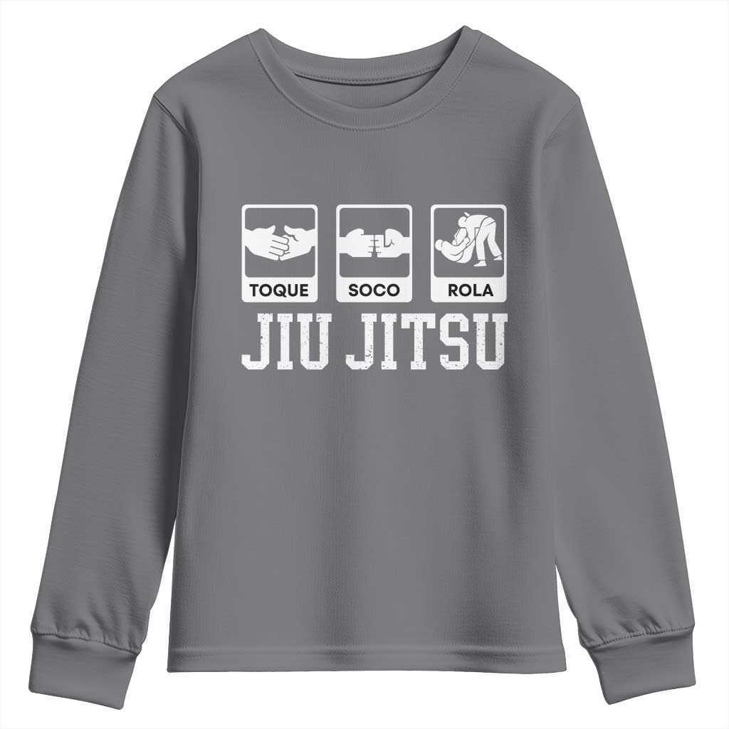 Funny BJJ Youth Sweatshirt Toque Soco Rola Brazilian Jiu Jitsu TS10 Charcoal Print Your Wear