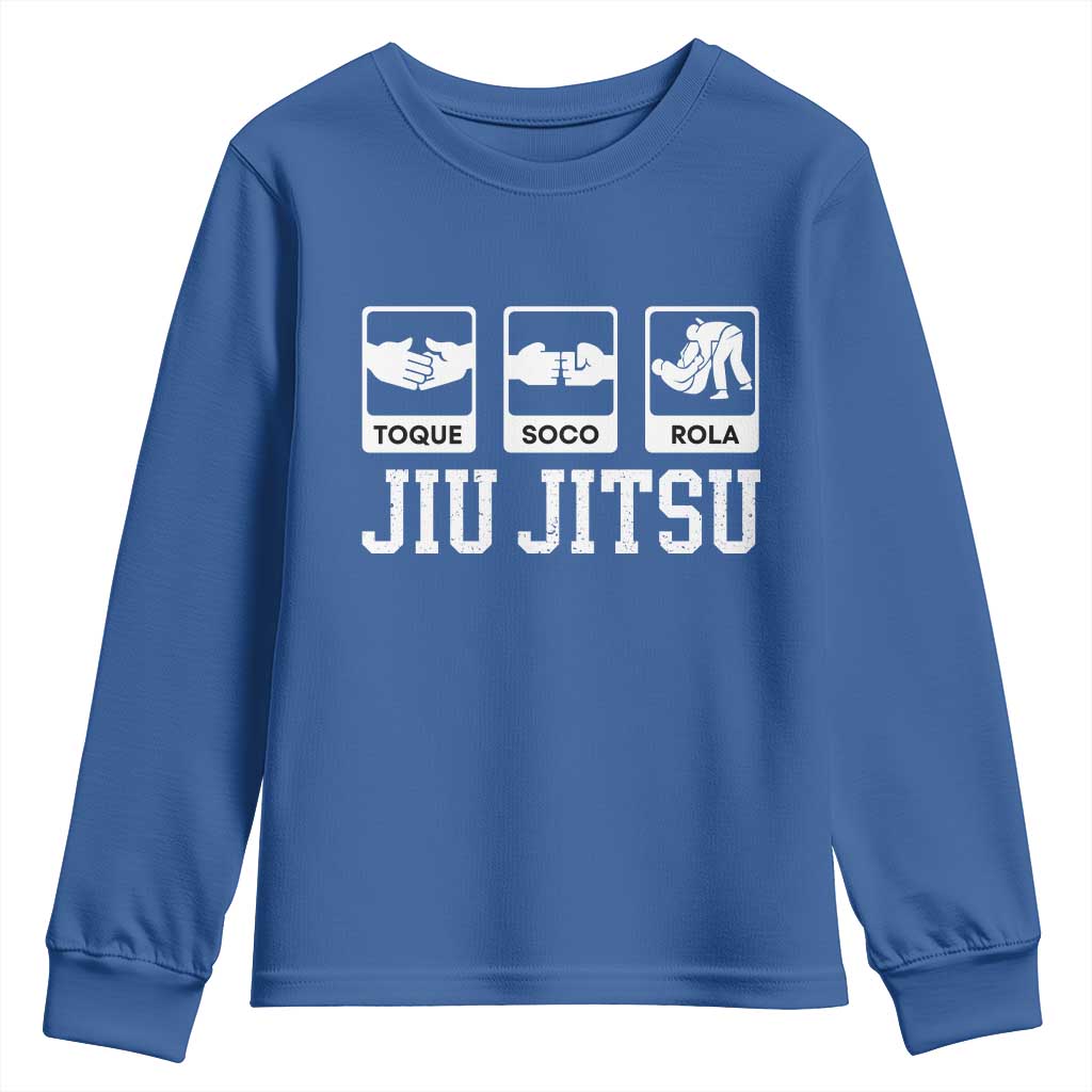 Funny BJJ Youth Sweatshirt Toque Soco Rola Brazilian Jiu Jitsu TS10 Royal Blue Print Your Wear