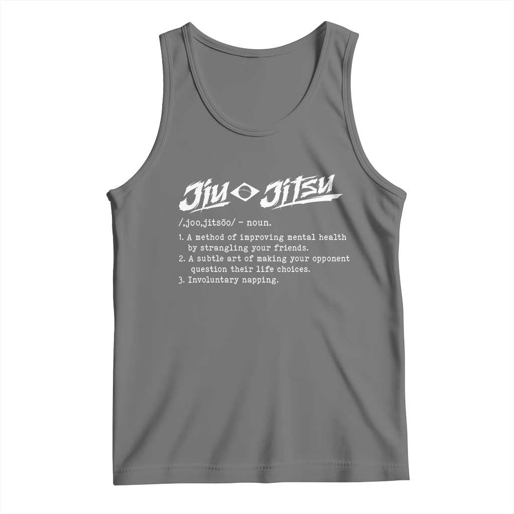 Funny Brazilian Jiu Jitsu Tank Top Jiujitsu Definition BJJ TS10 Black Heather Print Your Wear