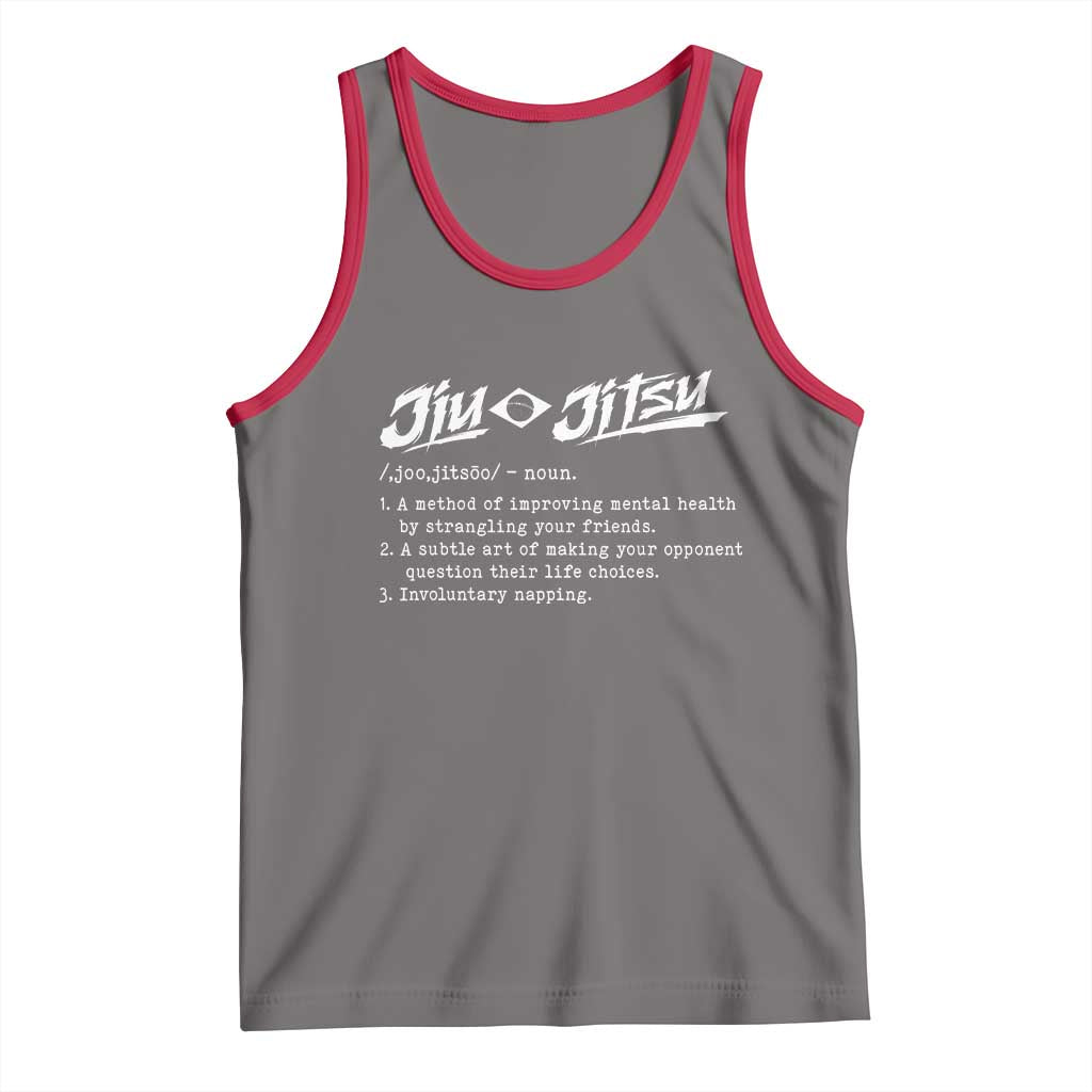Funny Brazilian Jiu Jitsu Tank Top Jiujitsu Definition BJJ TS10 Deep Heather Red Print Your Wear