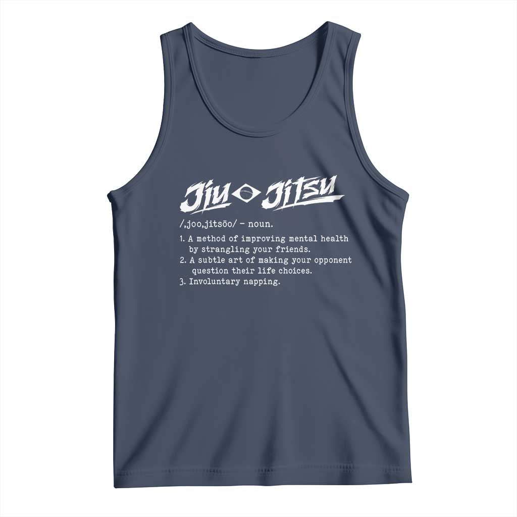 Funny Brazilian Jiu Jitsu Tank Top Jiujitsu Definition BJJ TS10 Navy Print Your Wear
