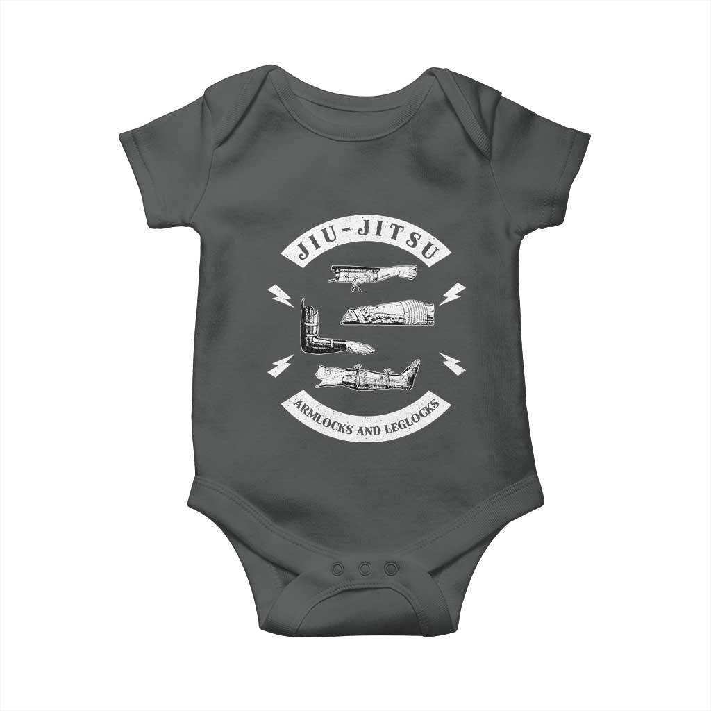 Vintage Jiu Jitsu Baby Onesie Armlocks and Leglocks BJJ Grappling Fans TS10 Dark Heather Print Your Wear