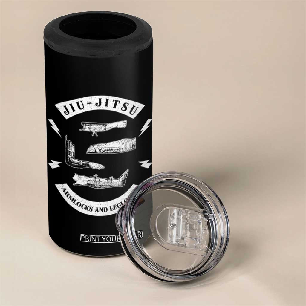 Vintage Jiu Jitsu 4 in 1 Can Cooler Tumbler Armlocks and Leglocks BJJ Grappling Fans TS10 Print Your Wear