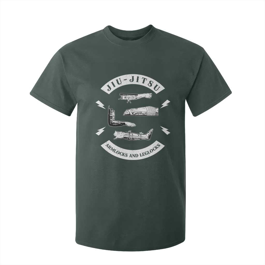 Vintage Jiu Jitsu T Shirt For Kid Armlocks and Leglocks BJJ Grappling Fans TS10 Dark Forest Green Print Your Wear