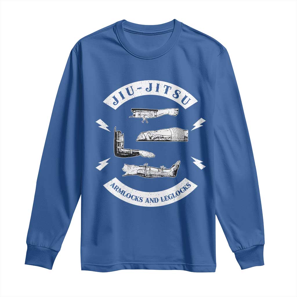 Vintage Jiu Jitsu Long Sleeve Shirt Armlocks and Leglocks BJJ Grappling Fans TS10 Royal Blue Print Your Wear