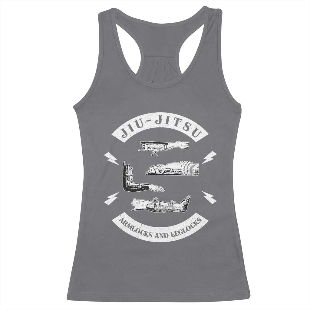 Vintage Jiu Jitsu Racerback Tank Top Armlocks and Leglocks BJJ Grappling Fans TS10 Charcoal Print Your Wear