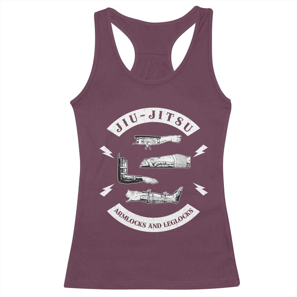 Vintage Jiu Jitsu Racerback Tank Top Armlocks and Leglocks BJJ Grappling Fans TS10 Maroon Print Your Wear