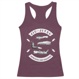 Vintage Jiu Jitsu Racerback Tank Top Armlocks and Leglocks BJJ Grappling Fans TS10 Maroon Print Your Wear