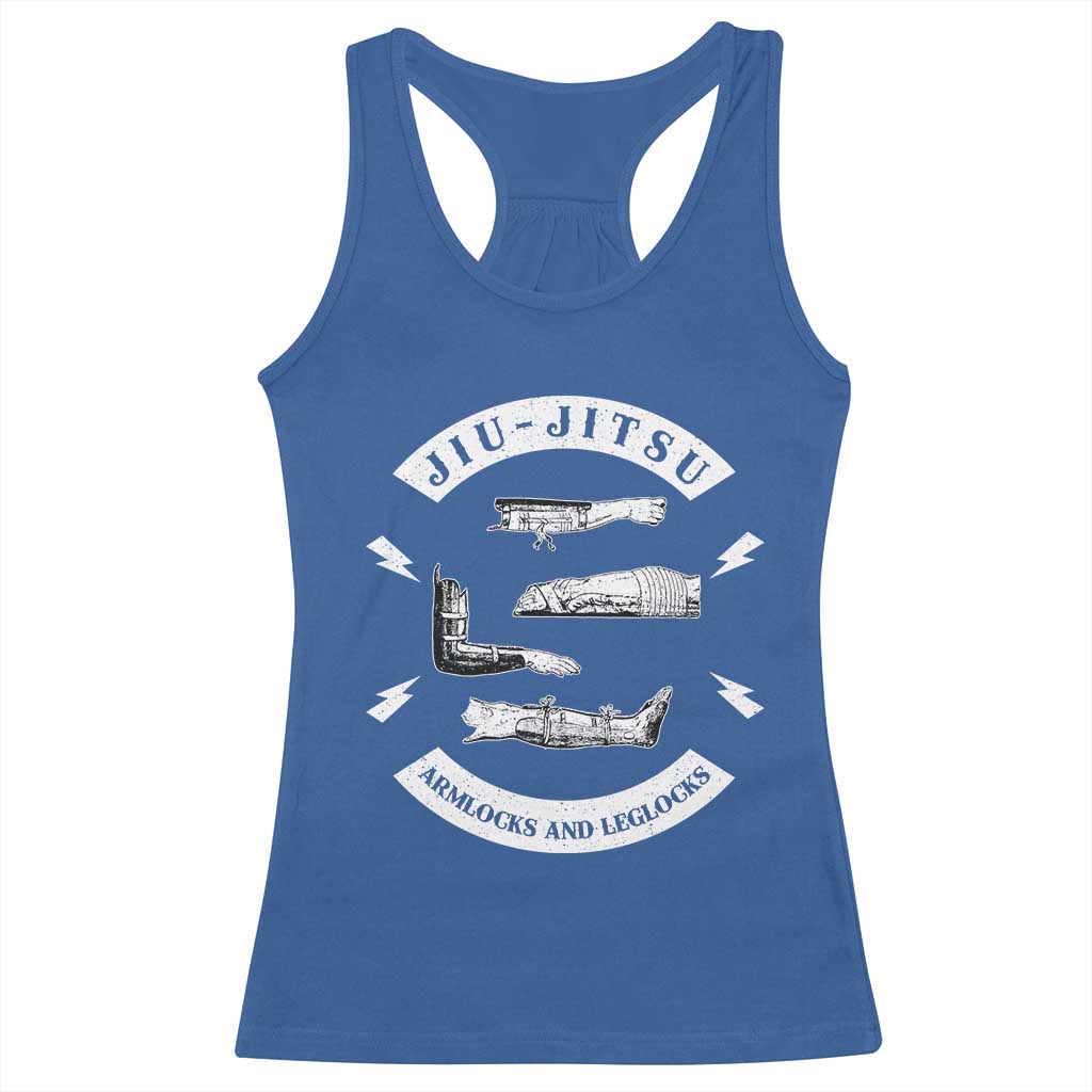 Vintage Jiu Jitsu Racerback Tank Top Armlocks and Leglocks BJJ Grappling Fans TS10 Royal Blue Print Your Wear