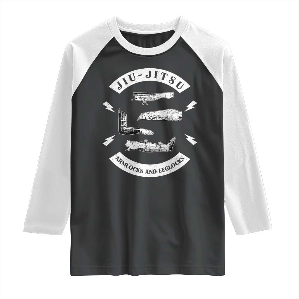 Vintage Jiu Jitsu Raglan Shirt Armlocks and Leglocks BJJ Grappling Fans TS10 Black White Print Your Wear