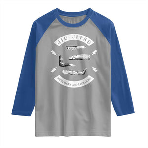 Vintage Jiu Jitsu Raglan Shirt Armlocks and Leglocks BJJ Grappling Fans TS10 Sport Gray Royal Print Your Wear